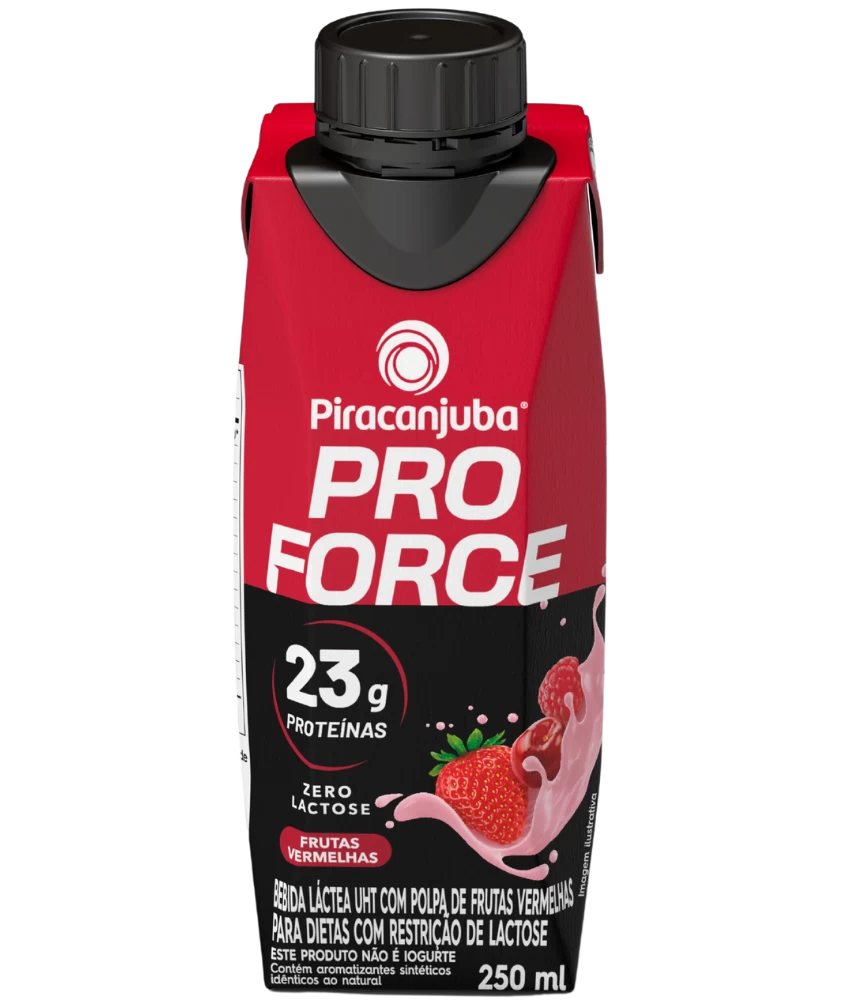 Bebida Láctea Proteica Piracanjuba ProForce Frutas Vermelhas, 23g de proteínas