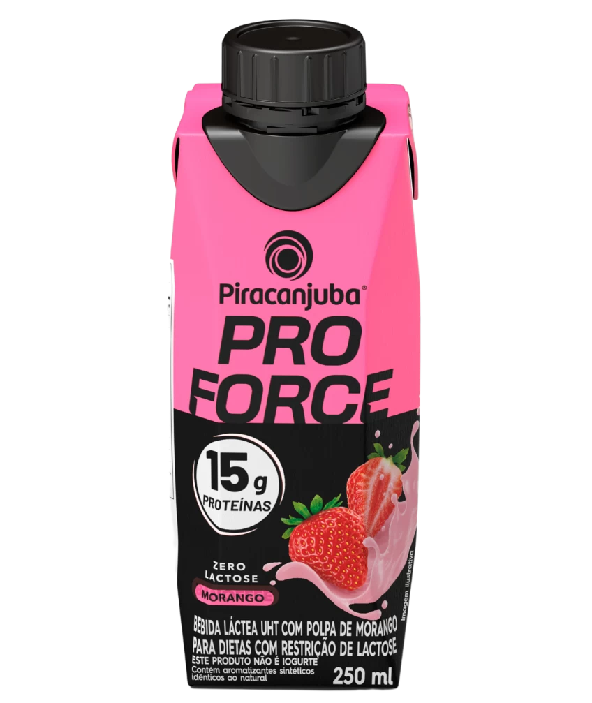 Bebida Láctea Proteica Piracanjuba ProForce Morango, 15g de proteínas, 250ml