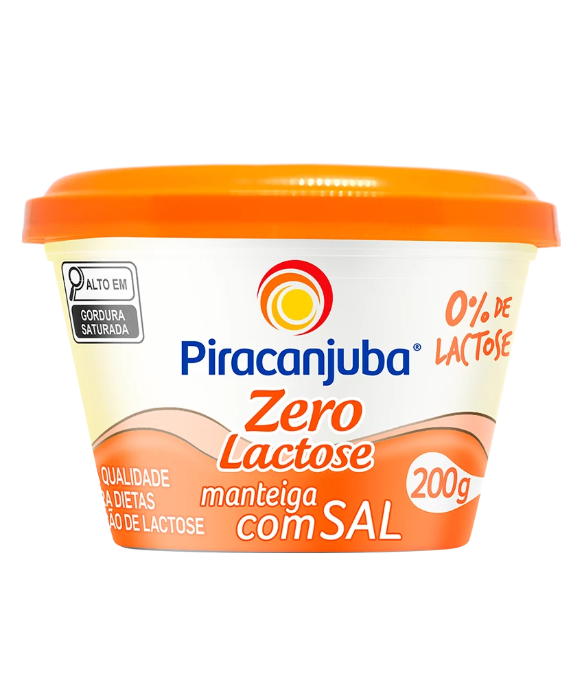 Manteiga com Sal Zero Lactose Piracanjuba 200g