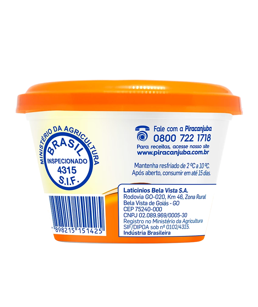 Manteiga com Sal Zero Lactose Piracanjuba 200g