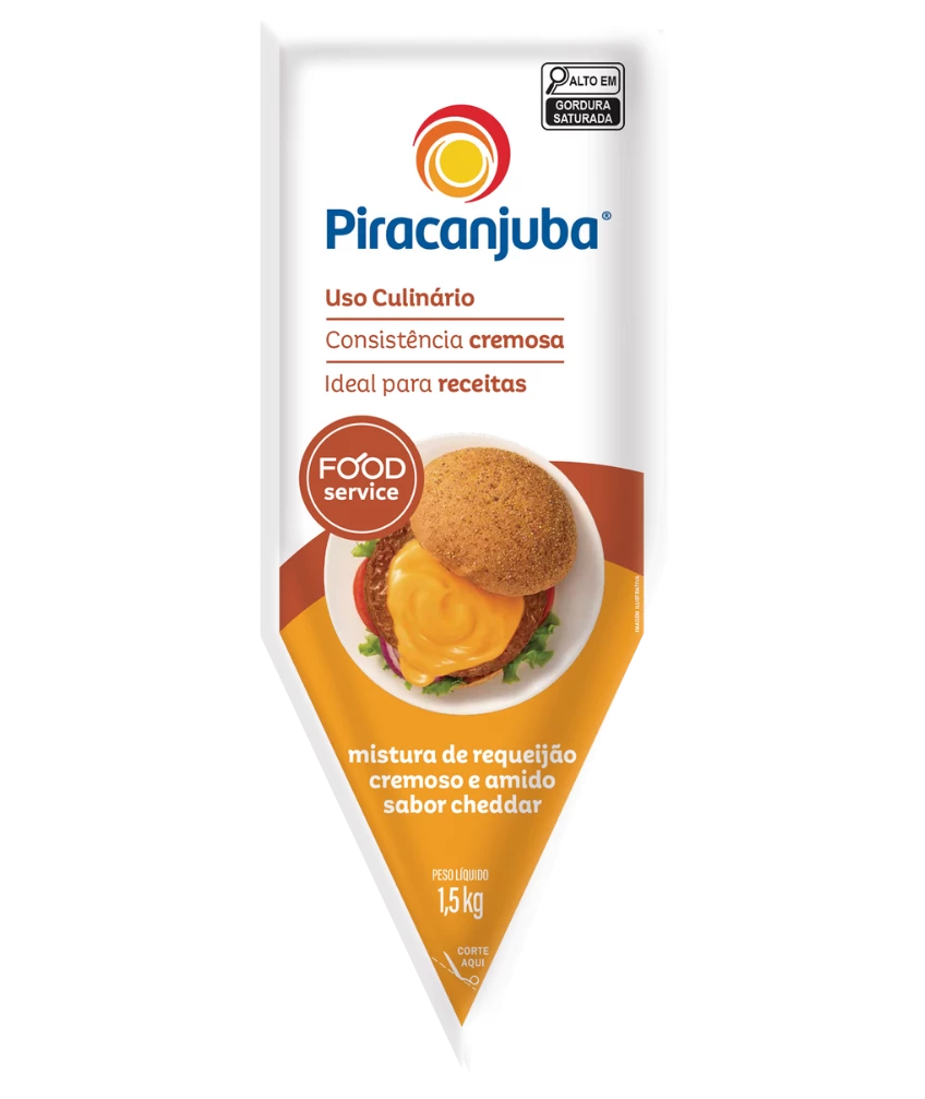 Mistura de Requeijão e Amido Piracanjuba Sabor Cheddar 1,5kg