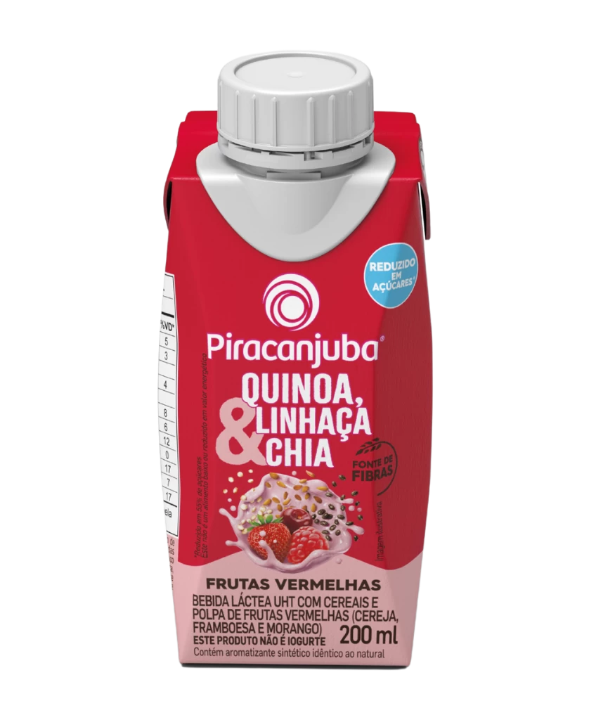 Bebida Láctea com Cereais Piracanjuba Frutas Vermelhas 200ml