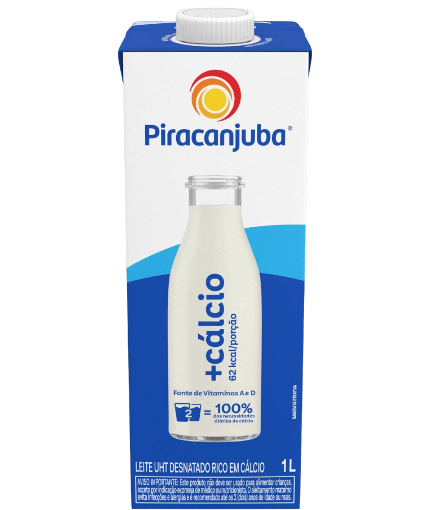Leite Desnatado +Cálcio Piracanjuba 1L