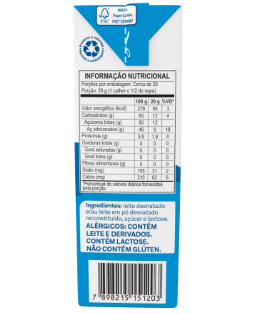 Leite Condensado 0% Gordura Piracanjuba 405g