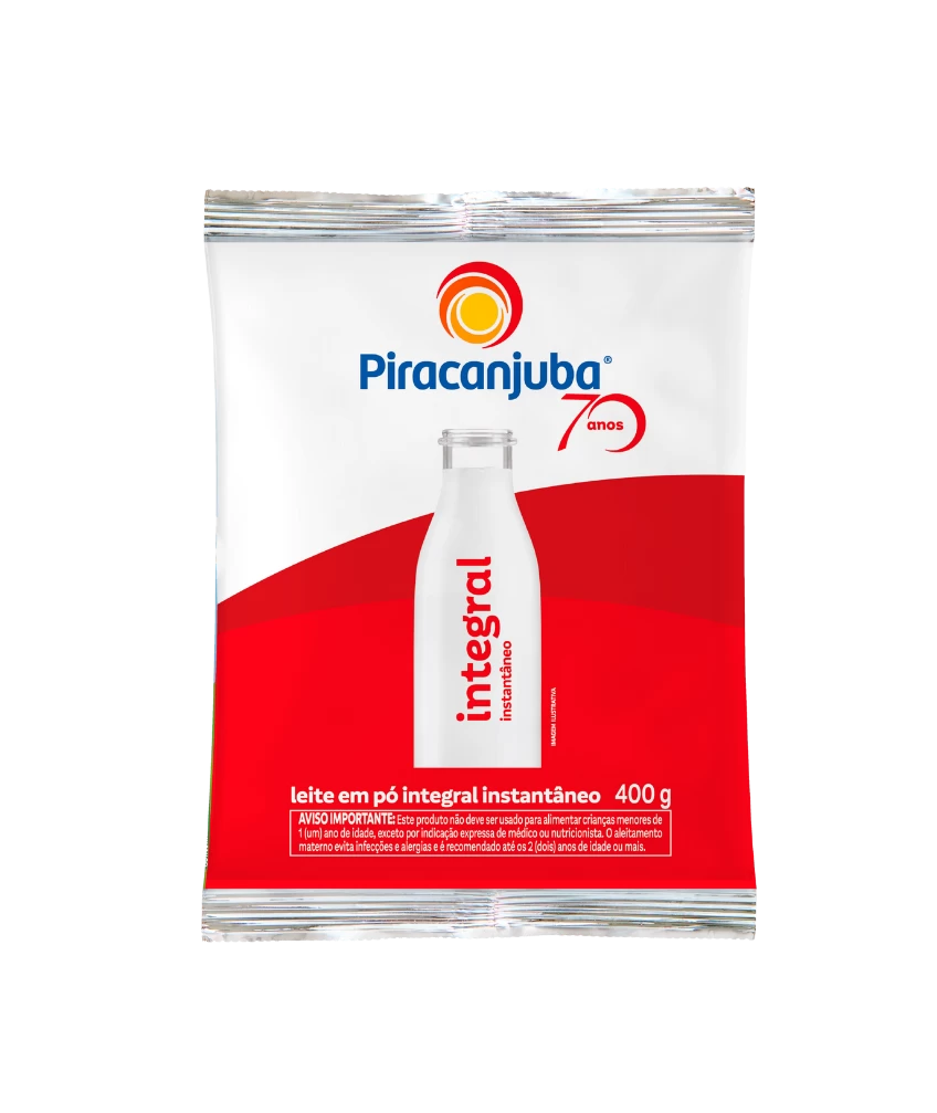 Leite em Pó Integral Instantâneo Piracanjuba 400g