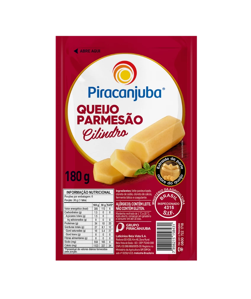 Queijo Parmesão Cilindro Piracanjuba 180g