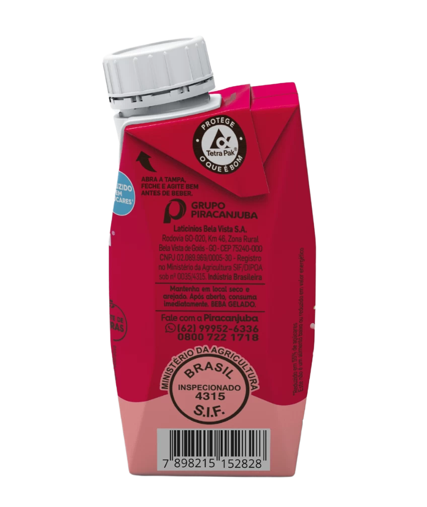 Bebida Lactea UHT Frutas Rojos Sin Adición de Azúcares 200 ml