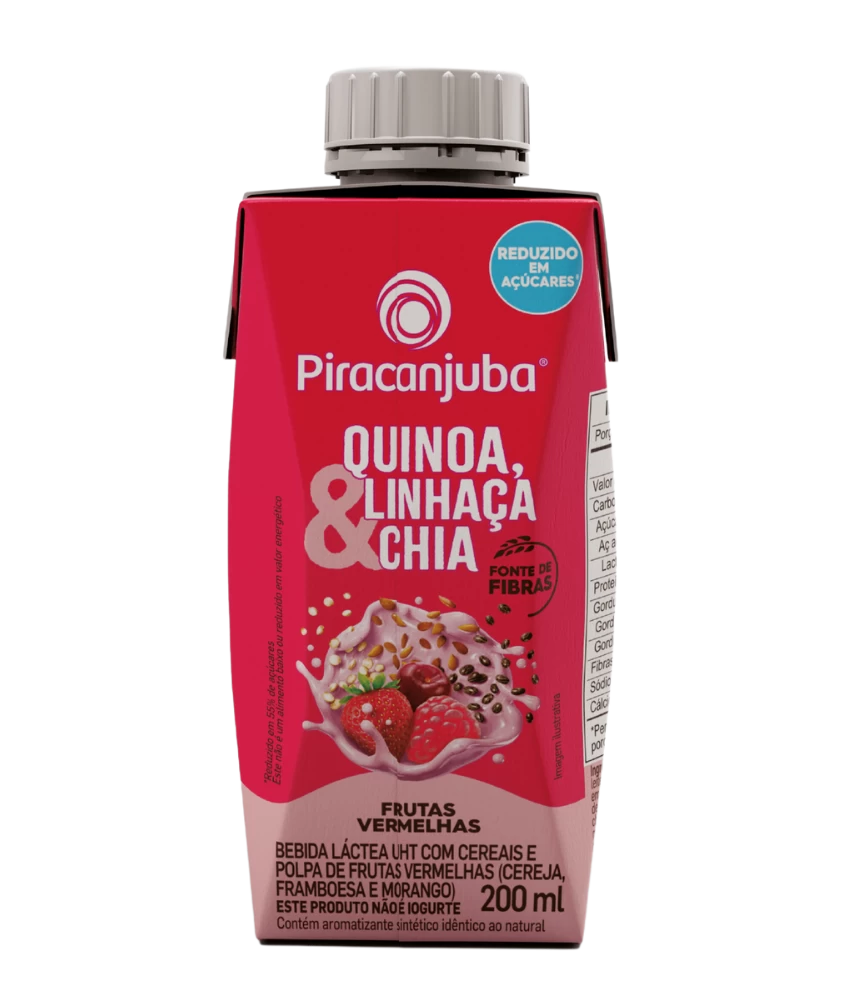 Bebida Láctea com Cereais Piracanjuba Frutas Vermelhas 200ml