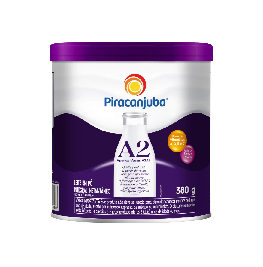 Leite em Pó Integral Instantâneo Piracanjuba A2 380g