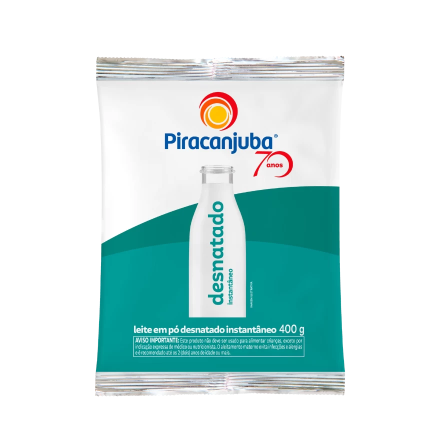 Produto Leite em Pó Desnatado Instantâneo Piracanjuba 400g