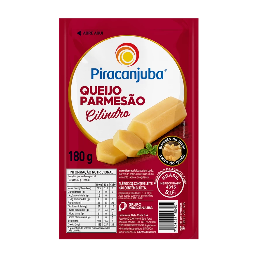 Produto Queijo Parmesão Cilindro Piracanjuba 180g